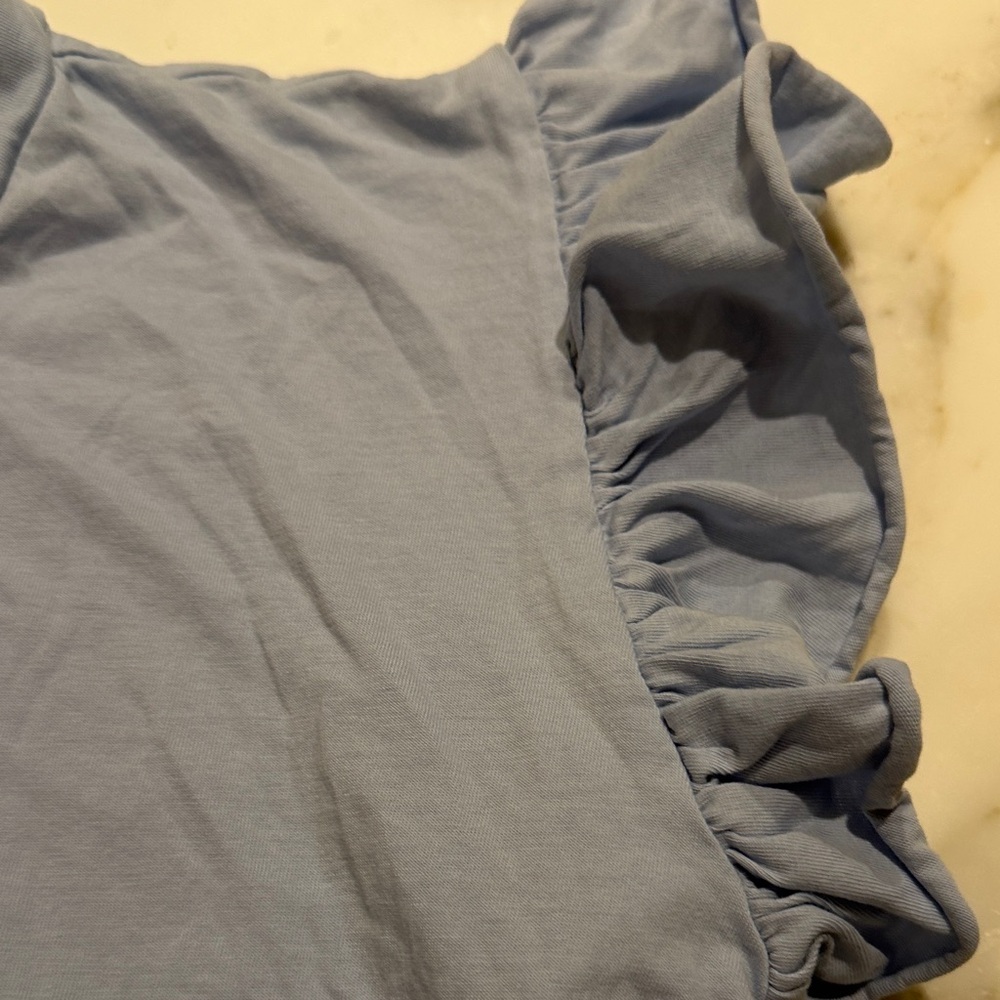 Light Blue Ruffled Sleeve Top - Picture 3 of 6